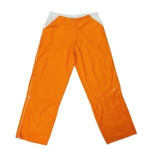 Nike Track Pants Womens Large Orange Lightweight Roll Tab Hem Athletic Training